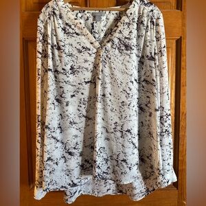 Saint Tropez West Black Purple White Blouse in XL